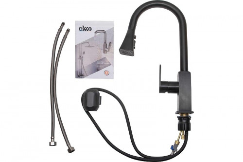 Смеситель для кухни Ekko E6003-7 цвет Черный матовый
