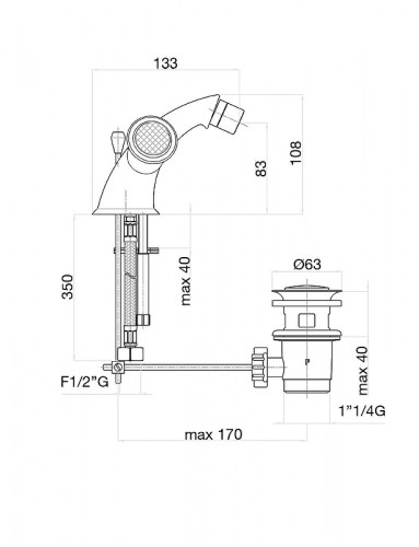 Смеситель для биде Fiore Venere Sky 13ZZ0632 цвет Бронза