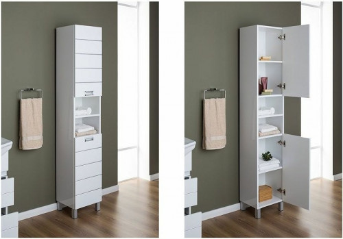 Шкаф пенал Aquanet Доминика 35 R 170802 Белый МДФ / ЛДСП