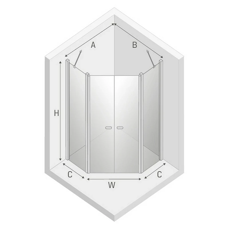 Душевой уголок New Trendy New Soleo Chrome 80х80 K-0609 профиль Хром стекло прозрачное