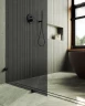 Душевая перегородка Maybah Glass MGD-274-6 790x1950 коннектор стена-стекло Черный стекло графитовое