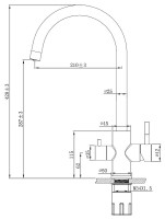 Смеситель для кухни ESKO K22 B Черный матовый нержавеющая сталь однорычажный