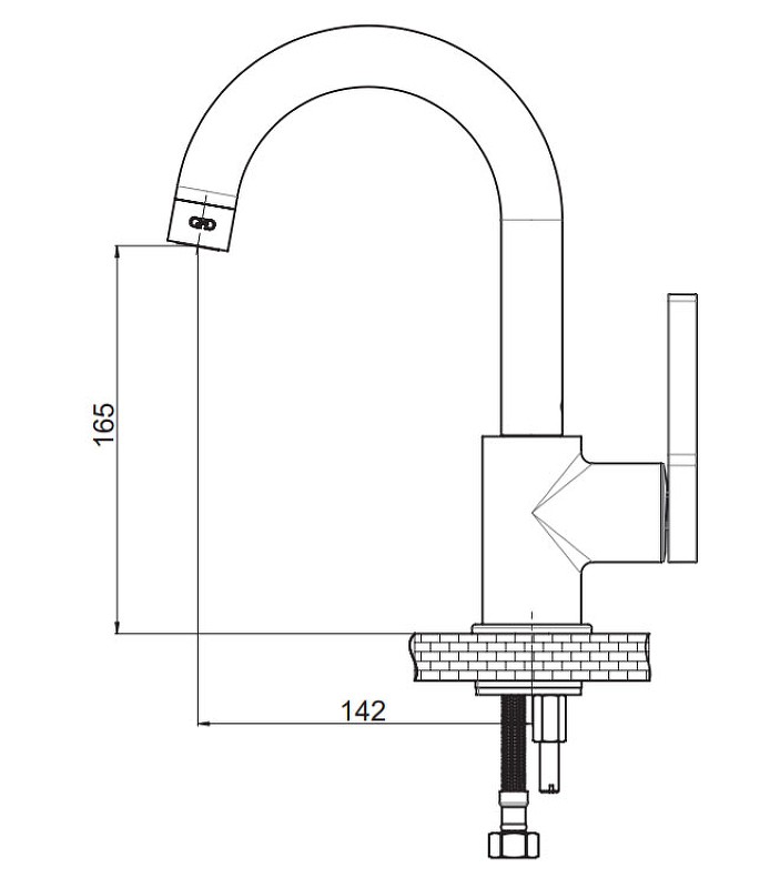 Смеситель для раковины GPD Gildo MTL165-K-R