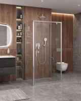 Душевой уголок Cezares Molveno 100x90 MOLVENO-BA2-100/90-C-Cr-IV профиль цвет Хром стекло прозрачное