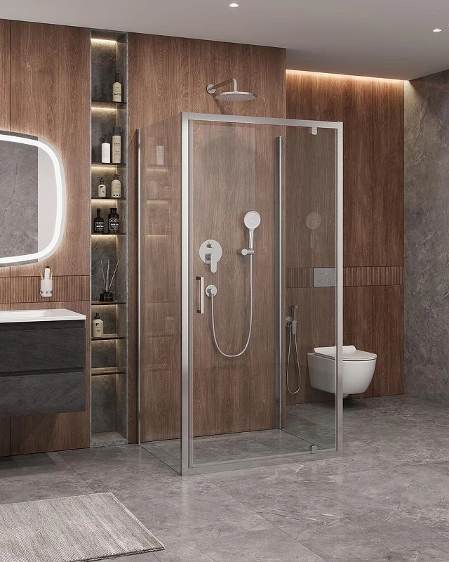 Душевой уголок Cezares Molveno 100x90 MOLVENO-BA2-100/90-C-Cr-IV профиль цвет Хром стекло прозрачное