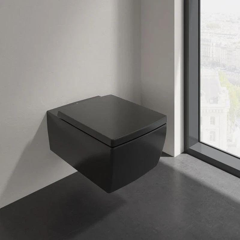 Унитаз Villeroy&Boch Memento 2.0 4633R0R7 подвесной цвет Pure Black без сиденья