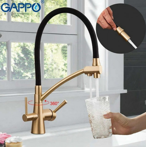 Смеситель для кухни Gappo G4398-1 Бронза Черный латунь
