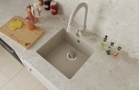Кухонная мойка Florentina Вега-400 22.315.C0400.104 Бежевая искусственный камень (литьевой мрамор) встраиваемый