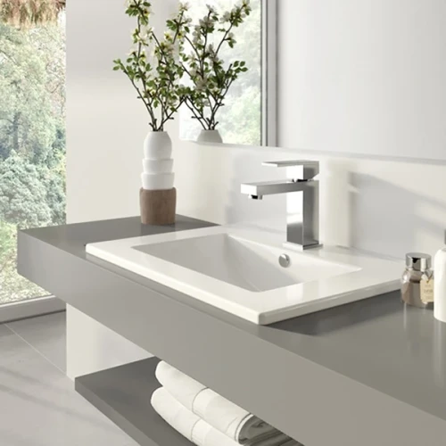 Раковина Sanita Luxe Quadro 75 WB.FN/Quadro/75-C/WHT.G/S1 Белая