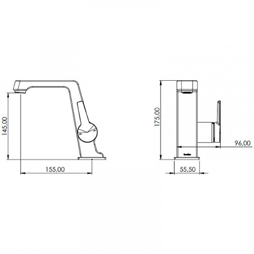Смеситель для раковины Teska Thetis E5207 Золото латунь
