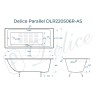 Чугунная ванна Delice Parallel 180x80 DLR220506RB-AS с черными матовыми ручками с антискользящим покрытием