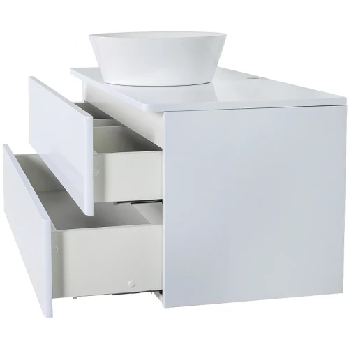 Тумба с раковиной Orange Otto 100 Ot-100TuMDF+B08-360W подвесная Белый глянец МДФ / ЛДСП