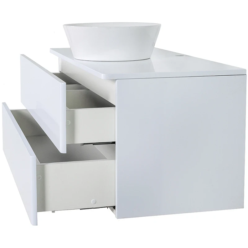 Тумба с раковиной Orange Otto 100 Ot-100TuMDF+B08-360W подвесная Белый глянец МДФ / ЛДСП