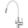 Смеситель для кухни Haiba HB76858-8 Хром Белый латунь