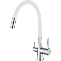 Смеситель для кухни Haiba HB76858-8 Хром Белый латунь