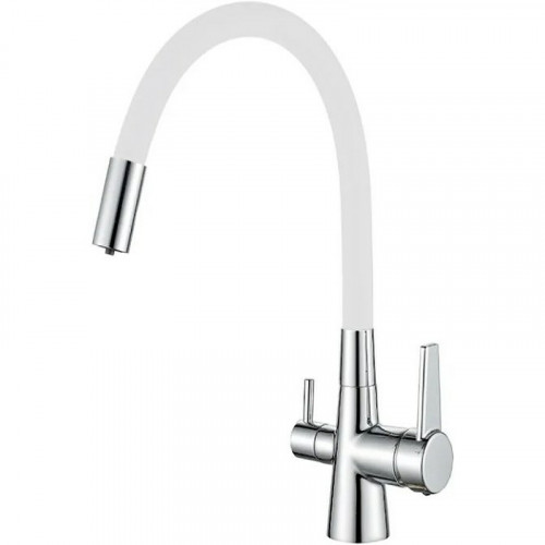 Смеситель для кухни Haiba HB76858-8 Хром Белый латунь