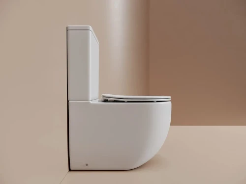 Унитаз-компакт Ceramicanova Метрополь (Metropol) CN4001T-BMW цвет Белый матовый без бачка с сиденьем Микролифт
