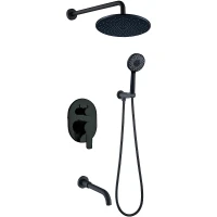 Душевая система Berges Nardis 3R Black 071008 Черная матовая латунь встраиваемый