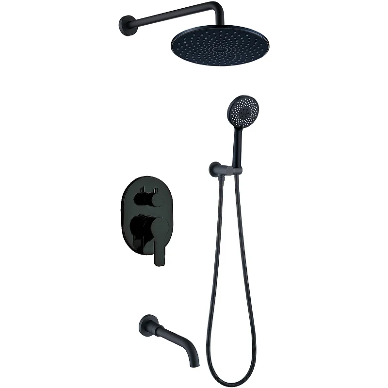 Душевая система Berges Nardis 3R Black 071008 Черная матовая латунь встраиваемый
