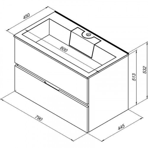 Тумба с раковиной Aquanet Алвита 80 238368 подвесная Белый глянец МДФ / ЛДСП