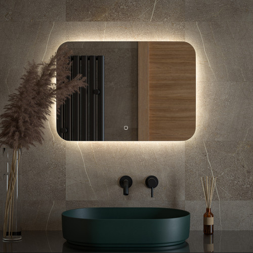 Зеркало Defesto Opti 70x50 DF 2804SH с подсветкой 21W-4500К/Сенсорный выключатель/Нейтральный белый свет