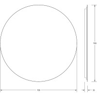 Зеркало Defesto Opti 70x70 DF 2854S с подсветкой 18W-3000К/Сенсорный выключатель/Теплый  белый свет