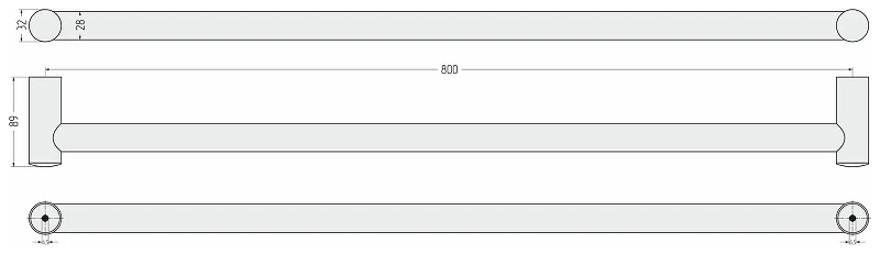 Поручень Сунержа 31-3012-0800 цвет Черный матовый