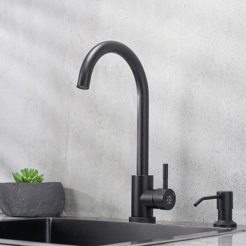 Смеситель для кухни Ростовская Мануфактура Сантехники SUS124BLK-017F Черный