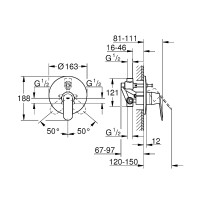 Смеситель для душа Grohe Eurosmart Cosmopolitan 32879000 Хром латунь встраиваемый