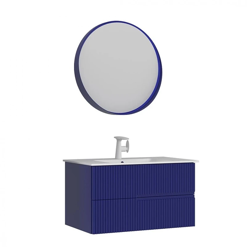 Тумба с раковиной Orka Moonlight 91 5001498 подвесная цвет Синий матовый