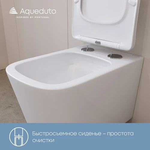 Унитаз Aqueduto Macio Plus MACT0210 подвесной Белый глянцевый с сиденьем Микролифт фарфор подвесной