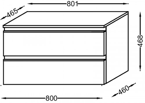 Тумба Jacob Delafon Vox 80 EB2061-RA-E15 подвесная Черное дерево МДФ / ЛДСП