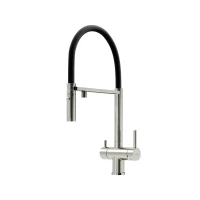 Смеситель для кухни Sancos Imola SC4010BNbh с черным изливом цвет Никель брашированный