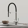 Смеситель для кухни Sancos Imola SC4010BNbh с черным изливом цвет Никель брашированный