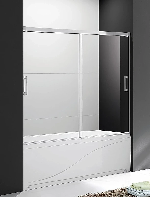 Шторка на ванну Cezares Tandem Soft 180 TANDEM-SOFT-VF-2-180/145-P-Cr профиль Хром стекло рифленое
