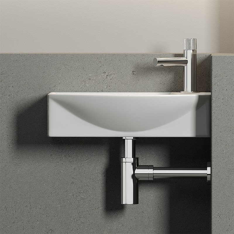Раковина Ceramicanova Element 45 L CN6038L Белая фарфор подвесная