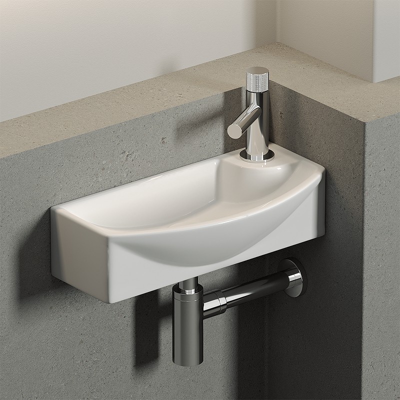 Раковина Ceramicanova Element 45 L CN6038L Белая фарфор подвесная