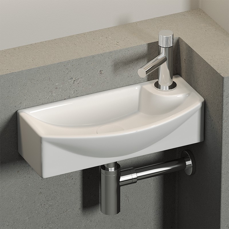 Раковина Ceramicanova Element 45 L CN6038L Белая фарфор подвесная