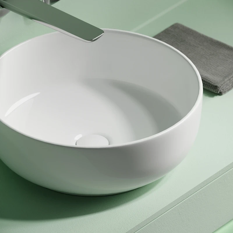 Раковина-чаша Ceramicanova Taycan 38 CN12003 Белая фарфор накладная