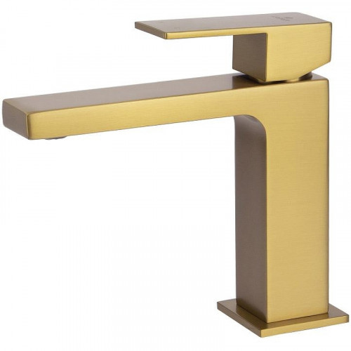 Смеситель для раковины Kaiser Cube 01211-3 Шлифованное золото