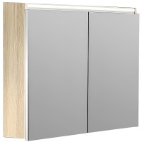 Зеркальный шкаф Boheme Armadi Art Vallessi 100 546-L с подсветкой Дуб светлый матовый МДФ / ЛДСП, стекло