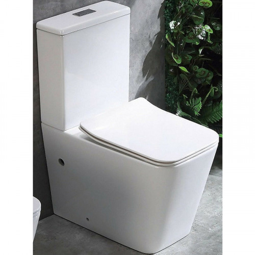 Унитаз компакт CeramaLux 2170AXMW Белый матовый с бачком и сиденьем Микролифт фаянс напольный