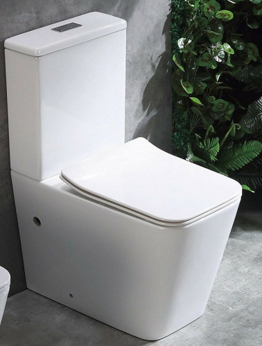 Унитаз компакт CeramaLux 2170AXMW Белый матовый с бачком и сиденьем Микролифт фаянс напольный