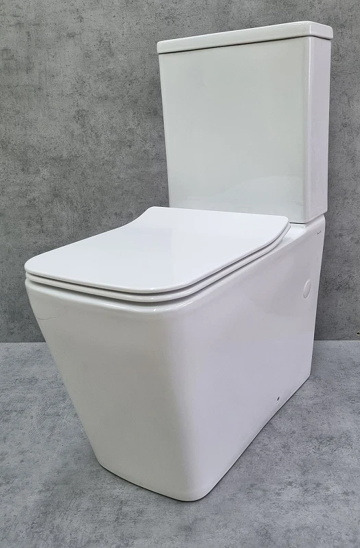 Унитаз компакт CeramaLux 2170AXMW Белый матовый с бачком и сиденьем Микролифт фаянс напольный
