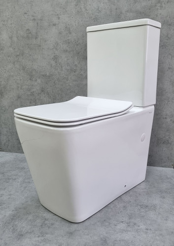 Унитаз компакт CeramaLux 2170AXMW Белый матовый с бачком и сиденьем Микролифт фаянс напольный