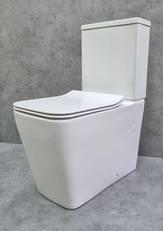 Унитаз компакт CeramaLux 2170AXMW Белый матовый с бачком и сиденьем Микролифт фаянс напольный