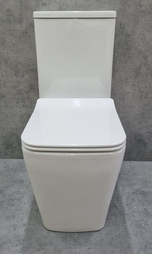 Унитаз компакт CeramaLux 2170AXMW Белый матовый с бачком и сиденьем Микролифт фаянс напольный