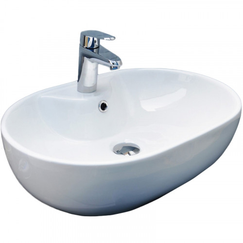 Раковина-чаша CeramaLux 59 9163 Белая фаянс накладная
