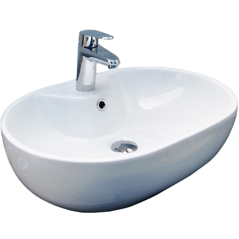 Раковина-чаша CeramaLux 59 9163 Белая фаянс накладная