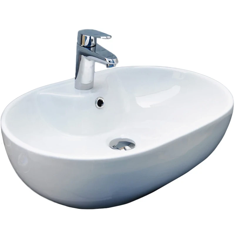 Раковина-чаша CeramaLux 59 9163 Белая фаянс накладная